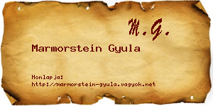 Marmorstein Gyula névjegykártya